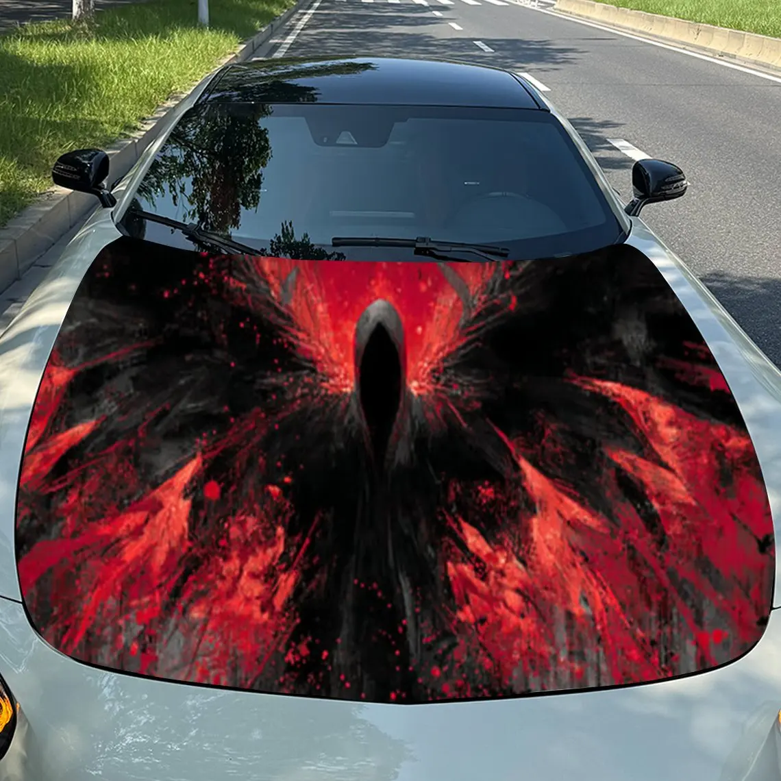 

Colored Wings Mysterious Image Durable Car Hood Stickers, Suitable for Most Vehicles, Ideal Gift, for Exterior Use, Vehicle Hood