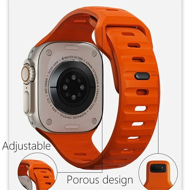 Silicone Strap For Apple Watch Band Ultra 3 49mm 44mm 45mm 42mm 41 42mm 46mm Sport Watchband Iwatch Series 11/10/9/8/se Bracelet image 4