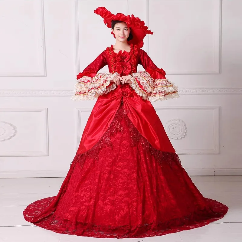 فستان المحكمة الكلاسيكي الأوروبي صور صور الدراما أداء المرحلة المنصة تنورة المرأة الكبار Vestidos Luxo Para Festa