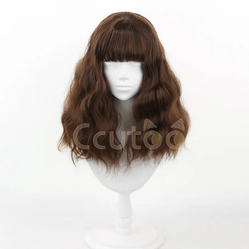 Hermione Jean Granger Cosplay Wig Brown Mixed Curly Heat Resistant Synthetic Hair Cosplay Costume Wigs view 2