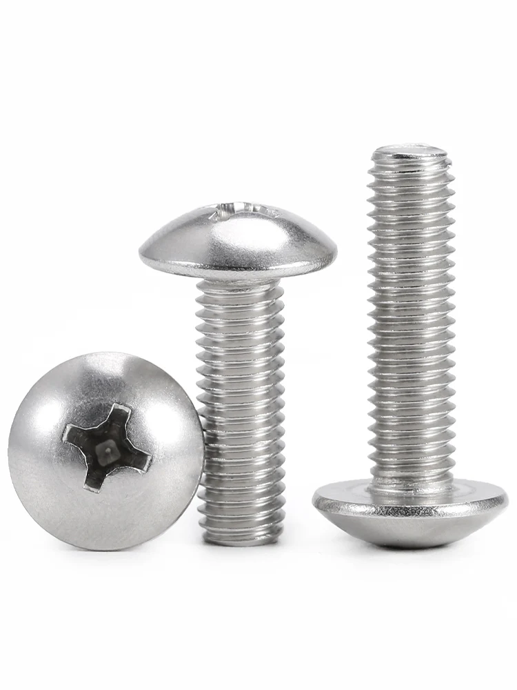 M2 M2.5 M3 M4 M5 M6 M8 304 A2-70 Stainless Steel Phillips Truss Head Large Flat Round Cross Screw Bolt