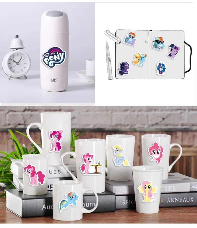 �� 50 Stück My Little Pony Aufkleber, Niedliche Pinkie Pie und Rainbow Dash Sticker für Kinder, Laptop, Wasserflasche, Gepäck, DIY Scrapbook, Geschenk – Detail 7