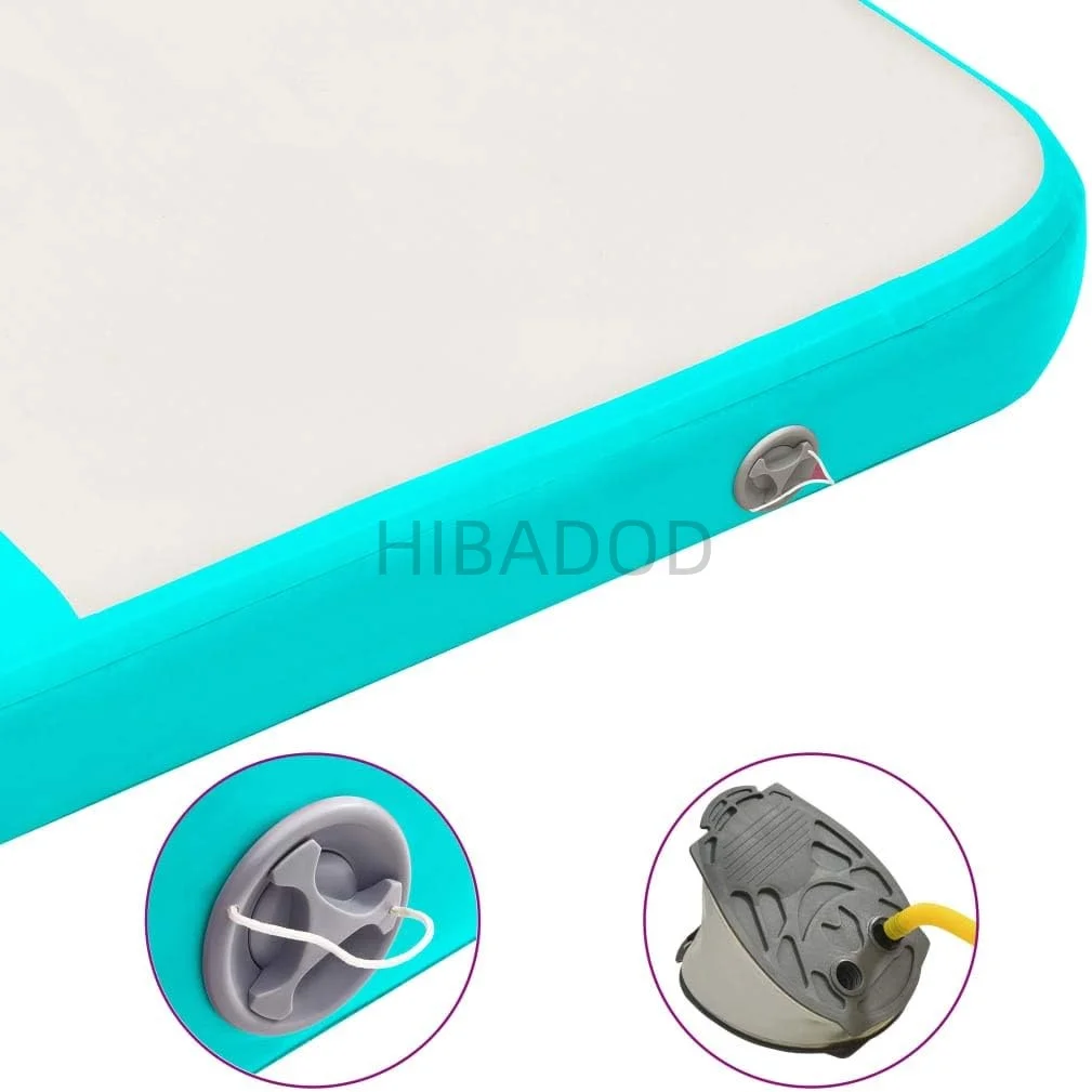 팽창식 에어 텀블링 매트 체조 텀블 트랙 2x2x0.2m 팽창식 에어 트랙 에어 매트 전기 에어 펌프 포함