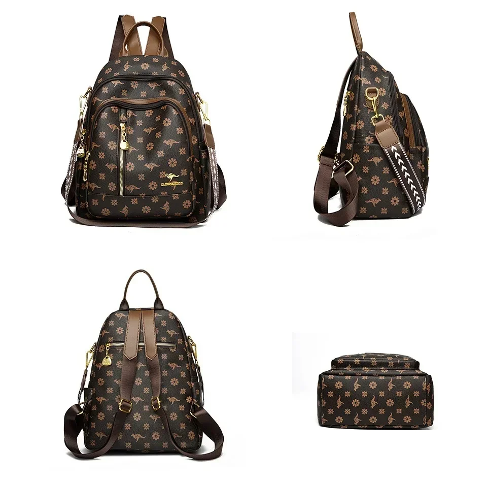 الموضة الكلاسيكية الجديدة عالية الجودة الجلود الناعمة حقيبة السفر المرأة سعة كبيرة حقائب كتف فاخرة حقيبة مدرسية حقائب الظهر