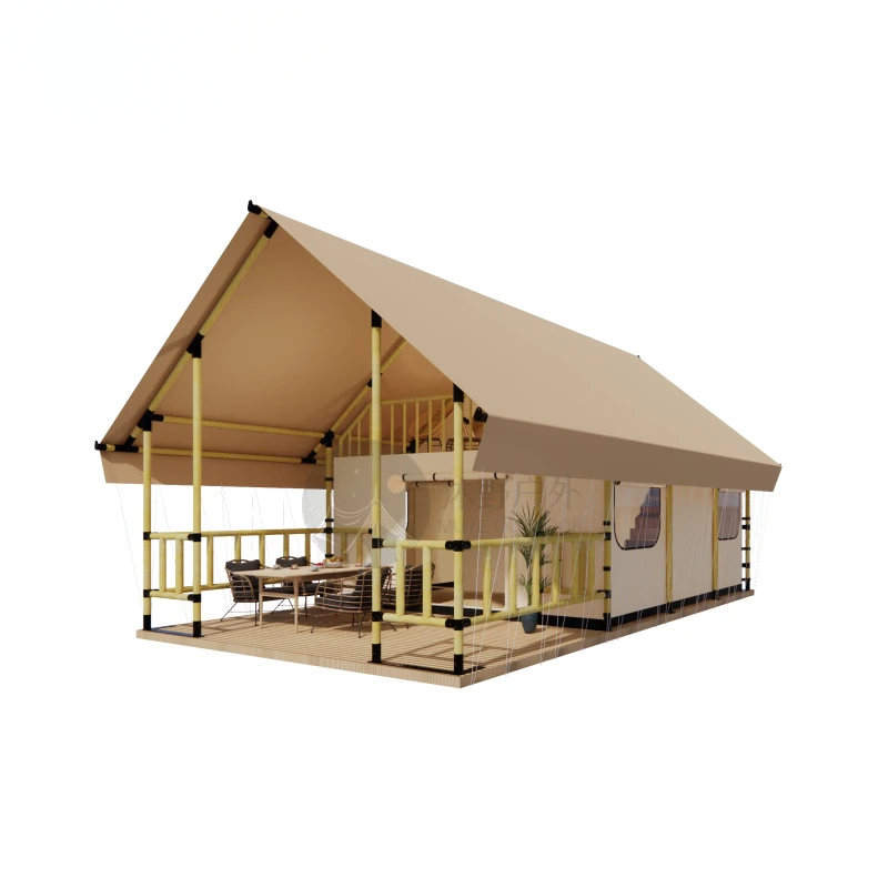 

Outdoor camp light luxury bed and breakfast tent, camping Internet celebrity scenic spot , solid wood structure double