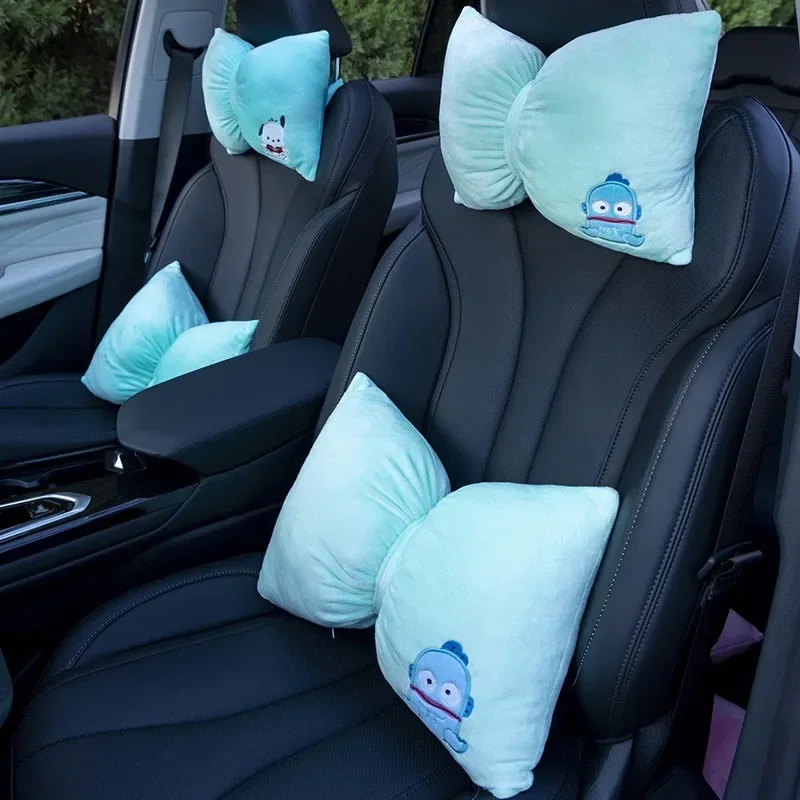 Anime Sanrios My Melody Cinnamoroll Hello Kittys Plush Car Headrests Soft Backrest Kawaii Auto Interior Decoration Girl Gift