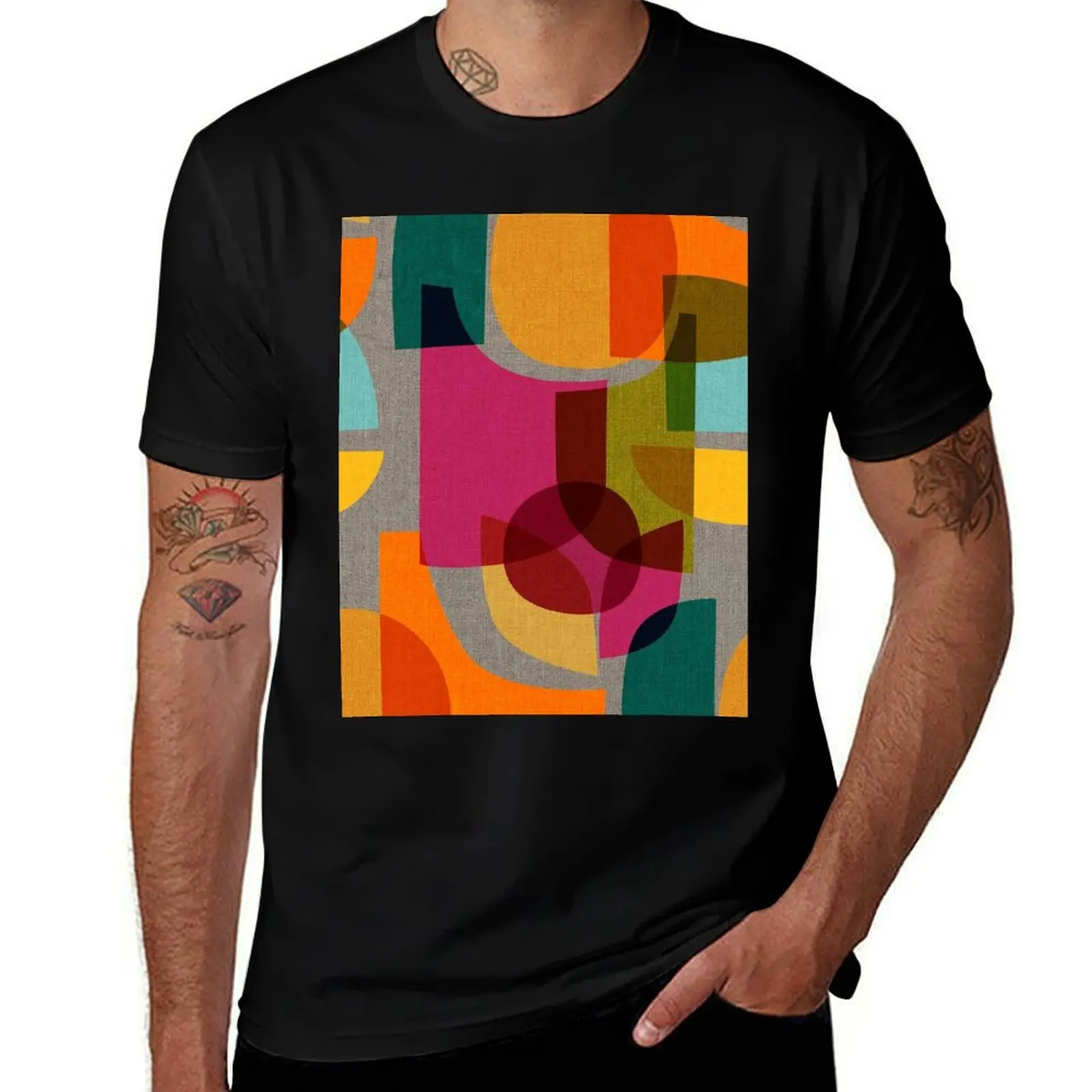 Mid Century Kaleidoscope T-Shirt cotton graphic tees boys whites heavyweight t shirts for men