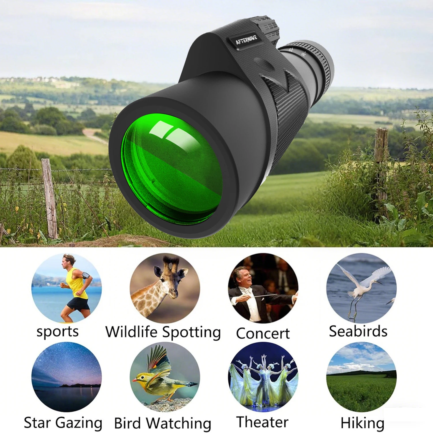 Portable Monoculars 10X42 Telescope Long-distance High Definition FMC Multi-layer Coated Lenses Waterproof Non-slip Camping Bird