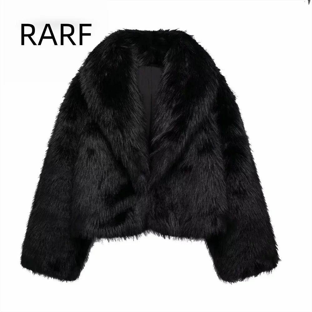 

2024 autumn and winter new product temperament high-end artificial fur effect short jacket jacket for women