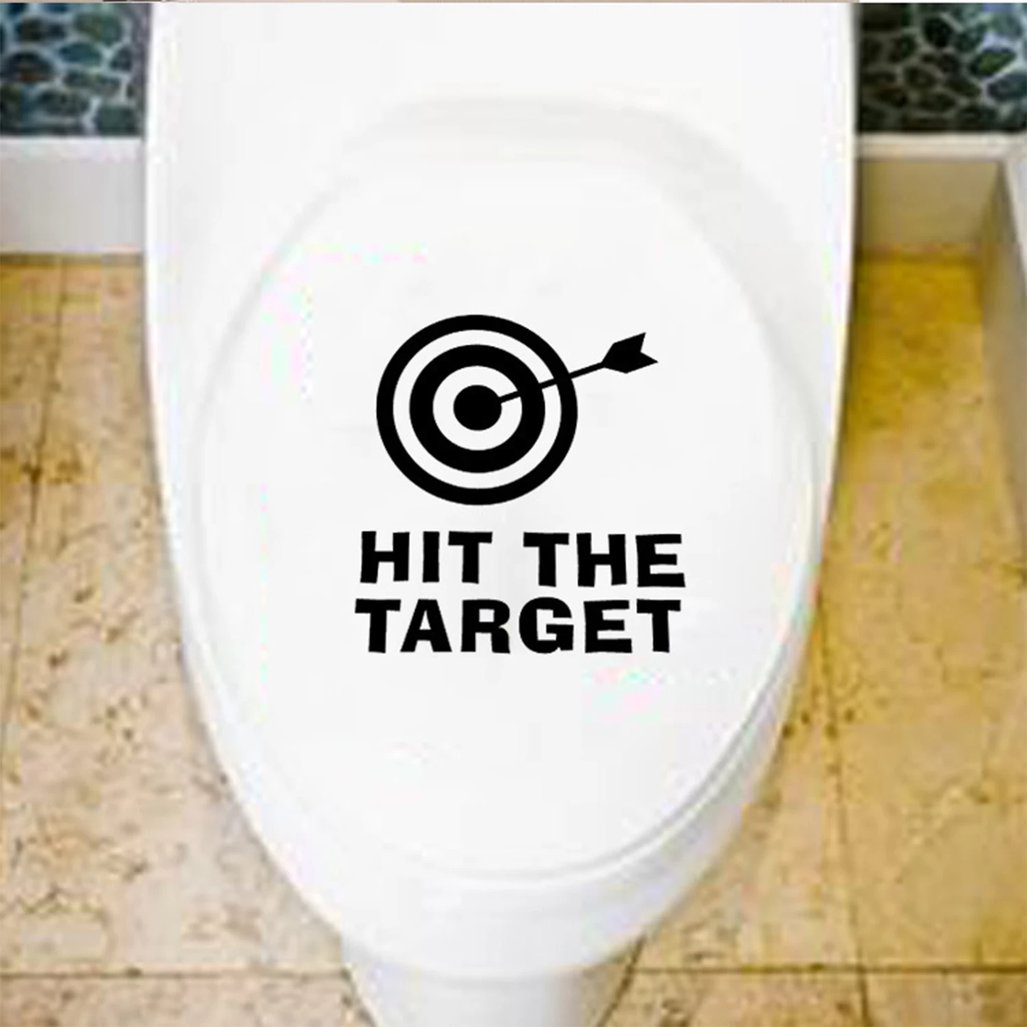 New Arrival Creative Funny Hit The Target Bathroom Toilet Urinal Sticker Reminder for Him Her