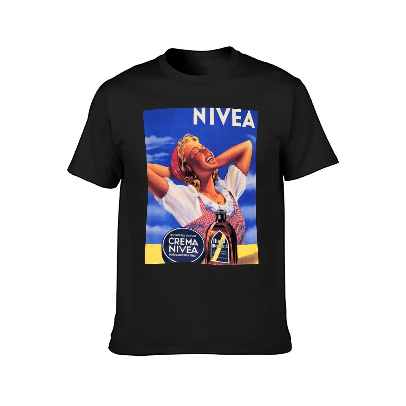 CREMA NIVEA Vintage Germany Cosmetics Lotion Cream Retro Advertisement T-Shirt summer clothes for a boy T-shirt men