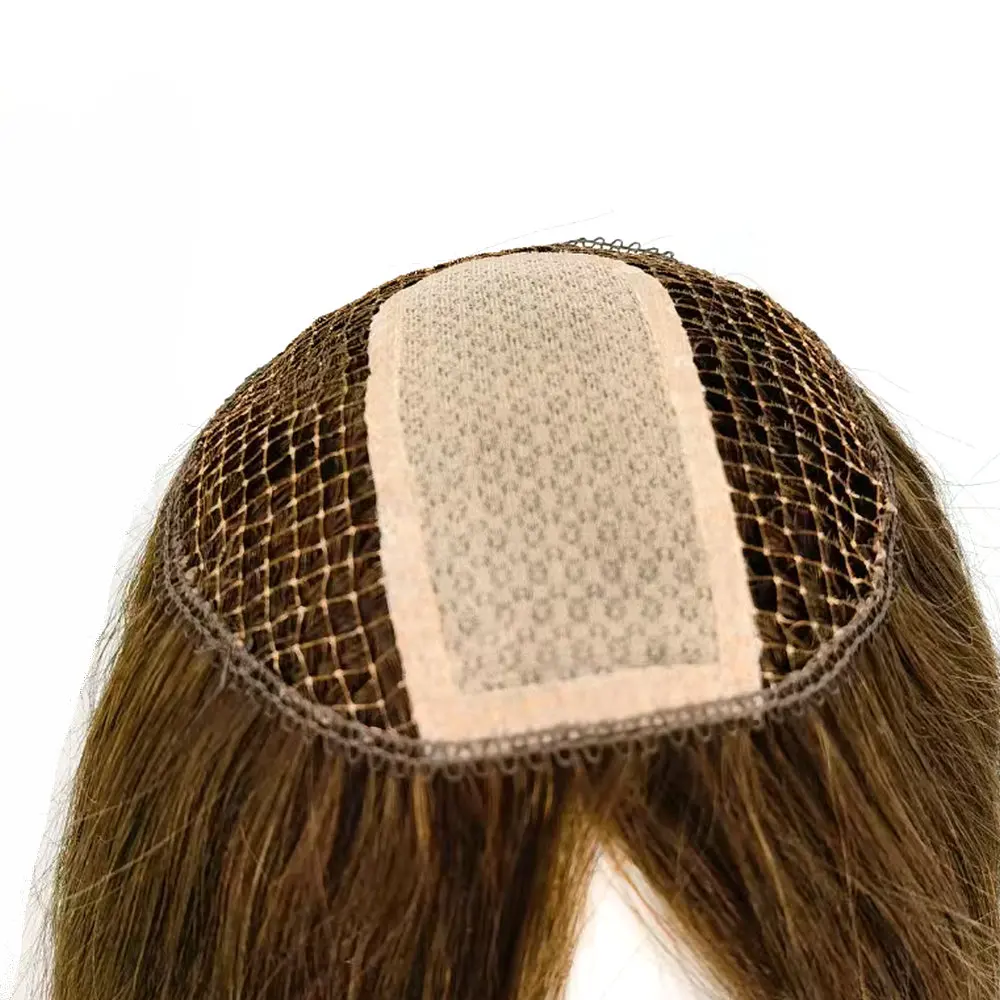 Hstonir Human Hair Toupee Fishnet Silk Top Wig Topper 100% Human Hairpieces Kippa Human Hair Topper For Women  TP27