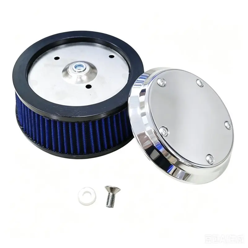 A98M Chrome Air Cleaner Cover & Blue For Touring Fat Boy Softail Springer Dyna 1999-2017 Air Intake Filter