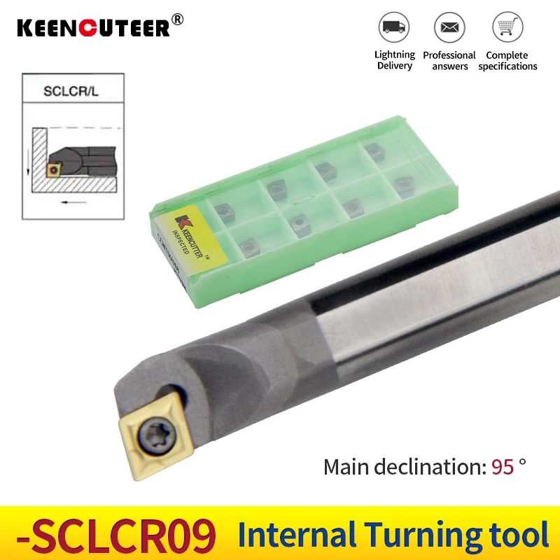 Tungsten steel cutter bar C12M-SCKCR09 C16Q-SCLCR09 C32T-SCLCR09 Internal hole Turning Tool CCMT carbide blade lathe tool set