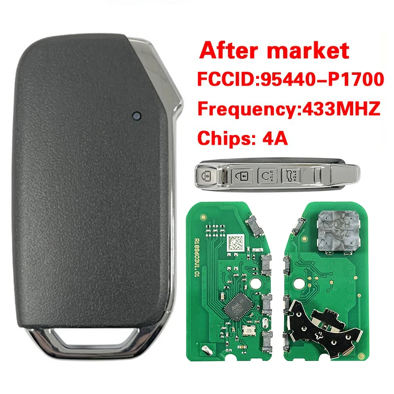

CN051207 послепродажного обслуживания, 4 кнопки, умный дистанционный ключ FCC 95440-P1700, чип 4A, 433 МГц, без ключа, для KIA Sportage 2023