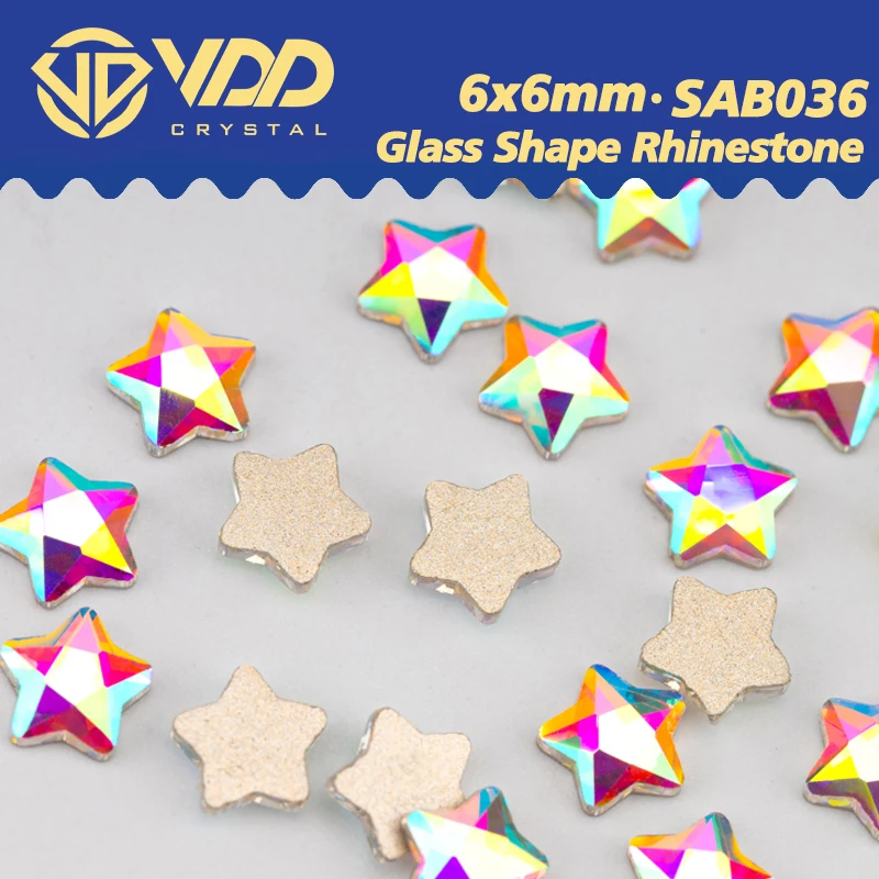 VDD 6x6mm 100/500/1440Pcs Glass Shape Crystal Rhinestones Crystal AB Flatback Diamond DIY Nail Art Decoration SAB36