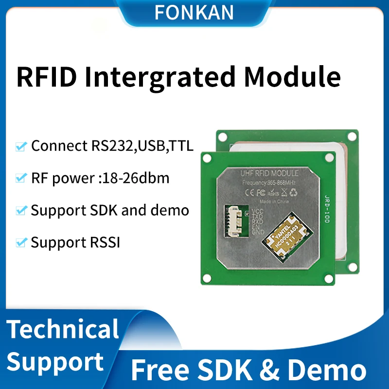 ISO18000-6C(EPC GEN2) With TTL232 M100 JRD-100 Free C# SDK Tag Label Reader Writer Board UHF RFID Module