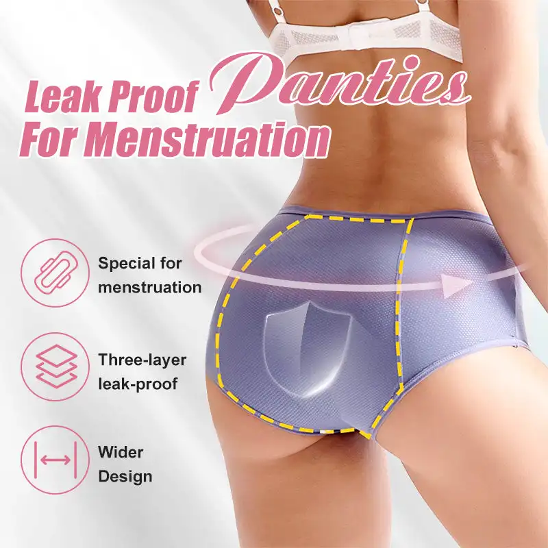 

Womens Briefs High Waist Leak Proof Panties Mesh Breathable Underpants Physiological Menstruation Before And After Underwear 1pc