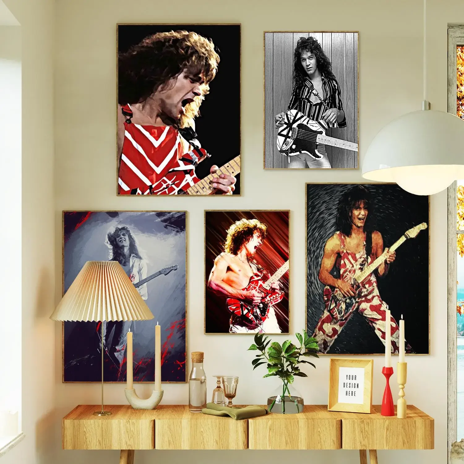 eddie van halen Poster Prints Wall Art Canvas Painting Poster For Modern Family Living Room Home Decor