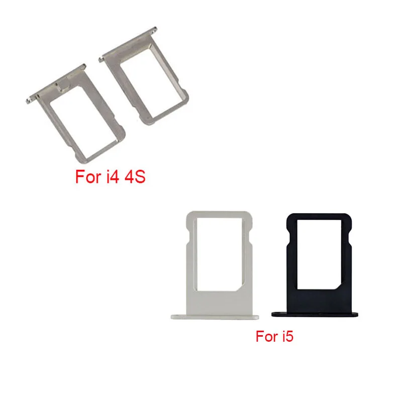 For iPhone 4 4s Sim Card Tray Micro SD Holder Slot Sim Card Tray for iPhone 5 with free Open Eject Pin Key