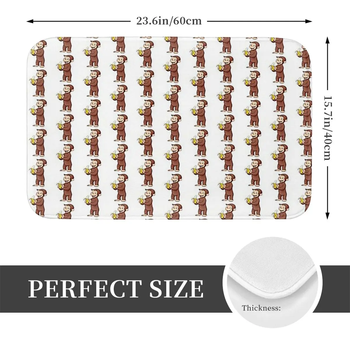 Curious George Doormat Kitchen Entrance Home Floor Mat Anti-slip Carpet Rug for Bedroom Footpad Mats