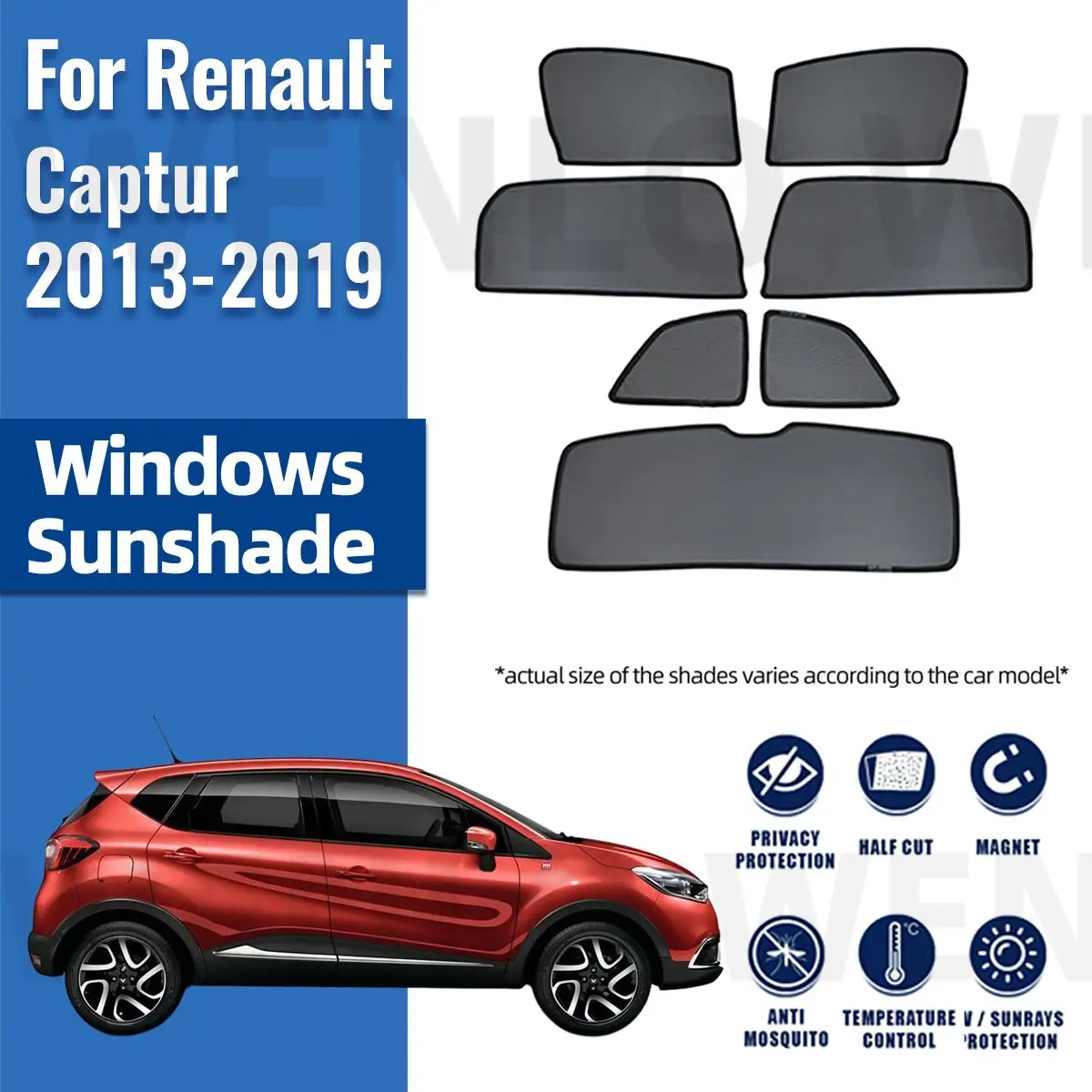 

For Renault Captur 2013 2014 2015 2016 2017 2018 2019 Car Window Sunshade Uv Protection Auto Curtain Sun Shade Visor Net Mesh