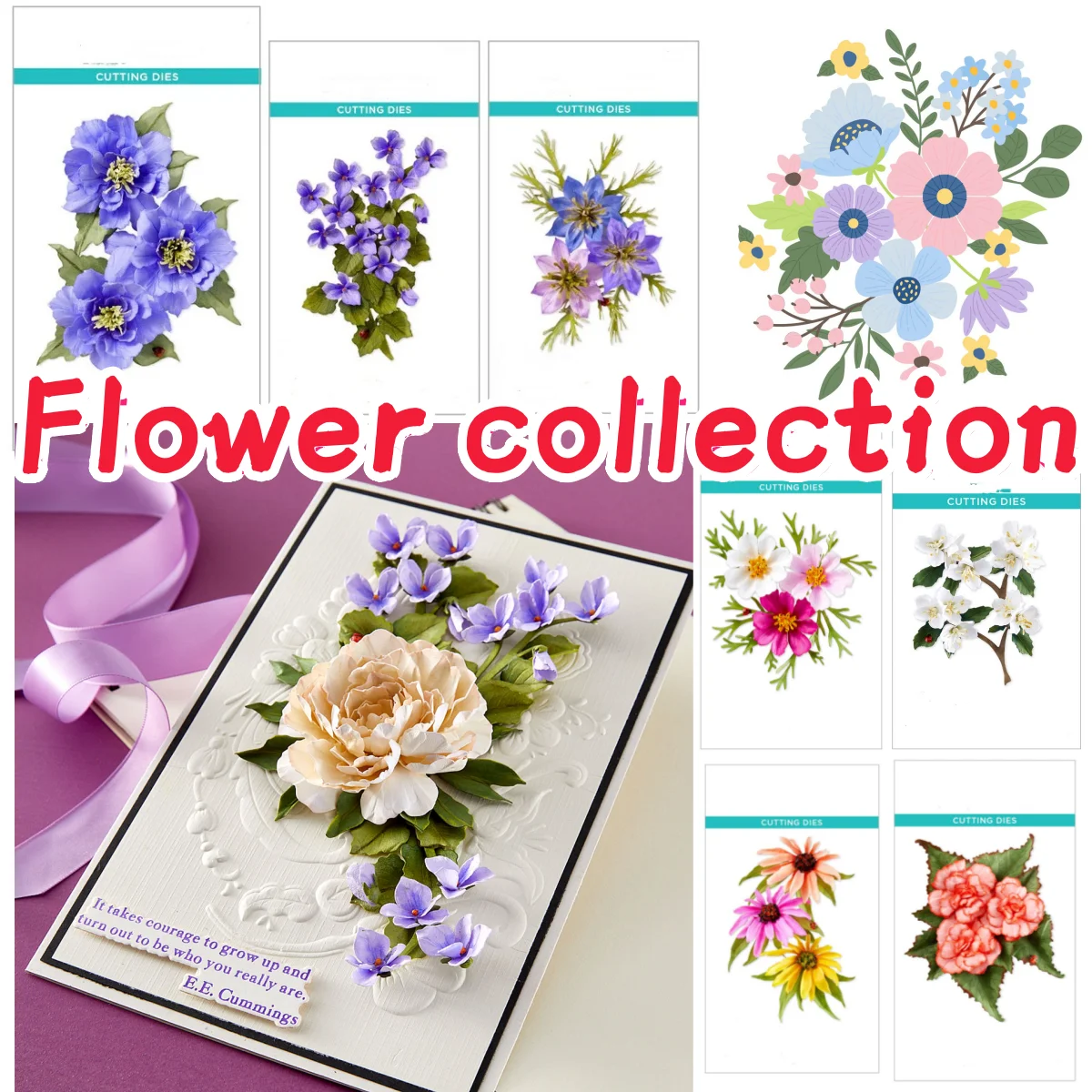 Spring of 2026 Flower Collection Wild Violet Ladybugs Metal Cutting Dies for DIY Making Card Scrapbook Embossed Craft Decoration
