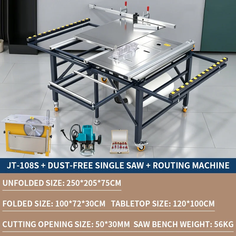 New Thickened Precision Saw Table—Dust-Free Parent-Child Saw Workbench for Woodworking with Brake-Equipped Swivel Ca(Customized)