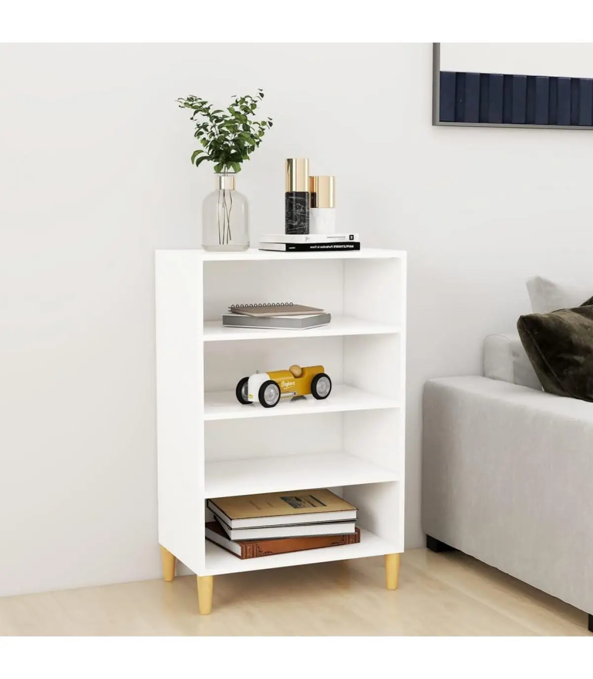 White chipboard sideboard 57x35x90 cm