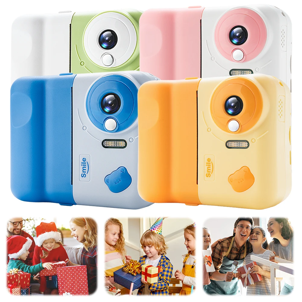 

HD 1080P Kids Mini Instant Print Camera 2.4 IPS Screen Instant Photo Printing Camera Video Camera Toys for Girls Boys Aged 3-12