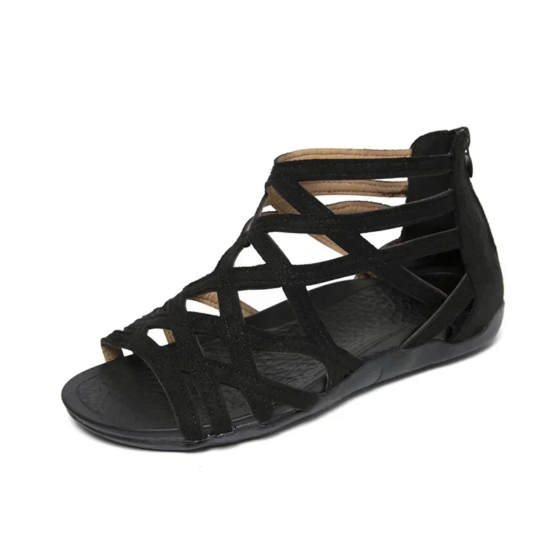 Summer 2025 Women Sandals Fashion Intersect Hollow Open Toe Woman Sandals Platform Rome Slippers Shoes Beach Plus Size Sandalias