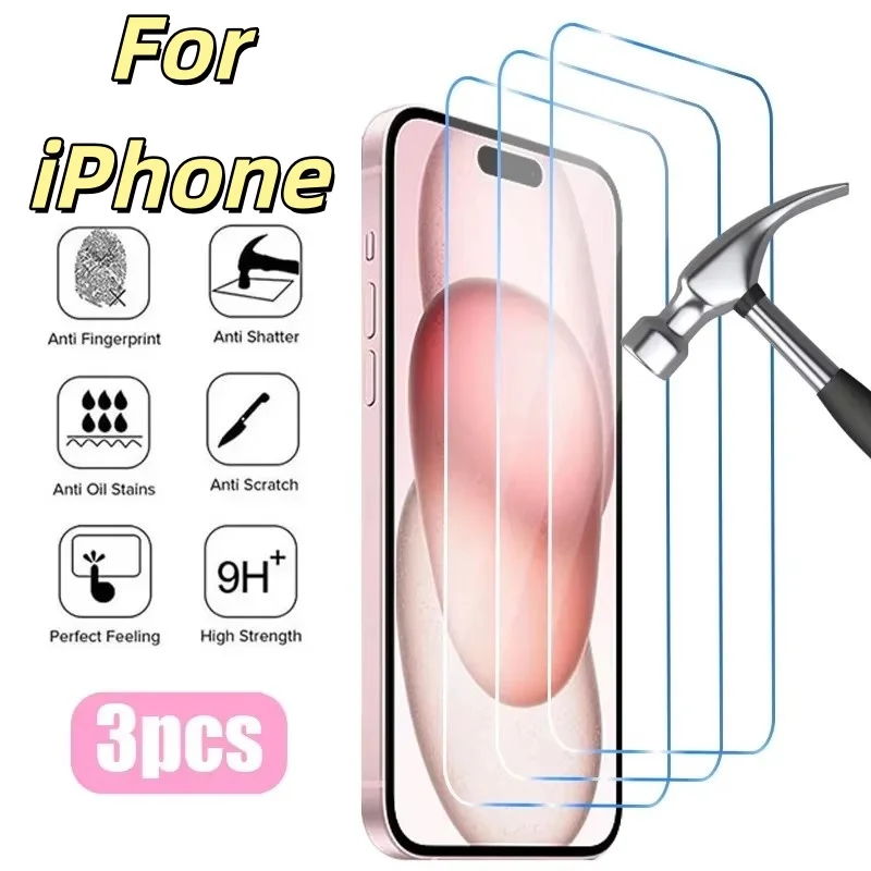 

3-Pack HD Tempered Glass Screen Protectors Compatible with iPhone Series