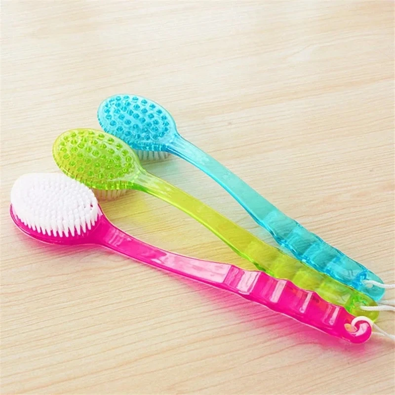 1pc Back Body Bath Shower Cleaning Brushes Bath Brush Long Handle Exfoliating Scrub Skin Massager Exfoliation Bathroom Brush