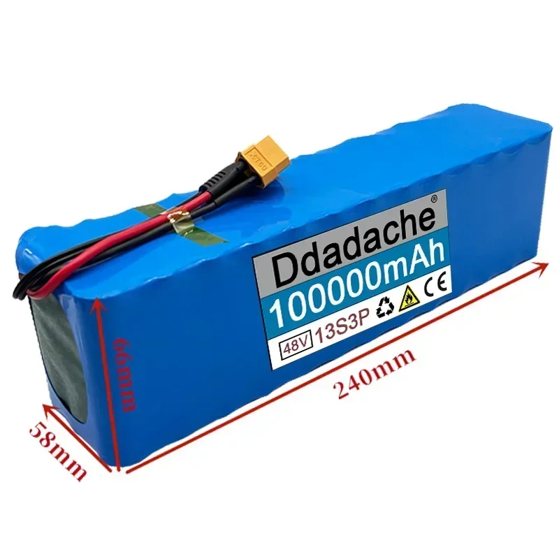 48V 100Ah Lithium Ion Battery 1000w 13S3P Lithium Ion Battery Pack for 54.6v E-bike Electric Bicycle Scooter with BMS+Charger