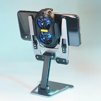 FS01 Chladič mobilního telefonu s dvojitým ventilátorem, dobíjecí, dlouhotrvající, silnější, chladicí vzduch, klip, design s herním tlačítkem 10 nejlepší prodej mobilní chladič - №2