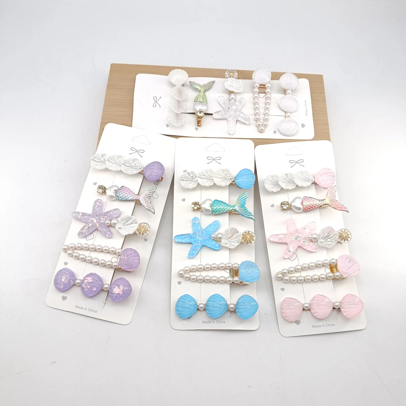 5/20PCS Shell Starfish Hair Clips Ocean Series Mermaid Hairpins Girls Summer Beach Bang Clip Princess Barrette Hair Accessories