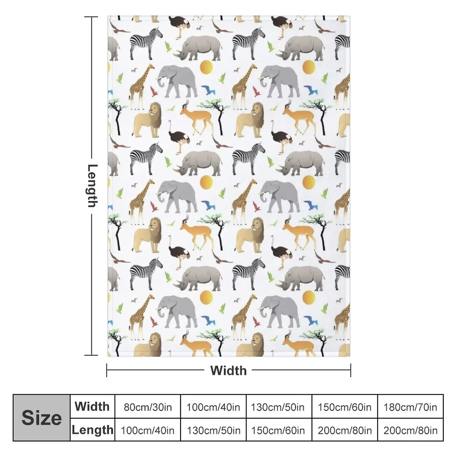 Safari Savanna Various Animals Throw Blanket Large Blankets For Baby Blankets