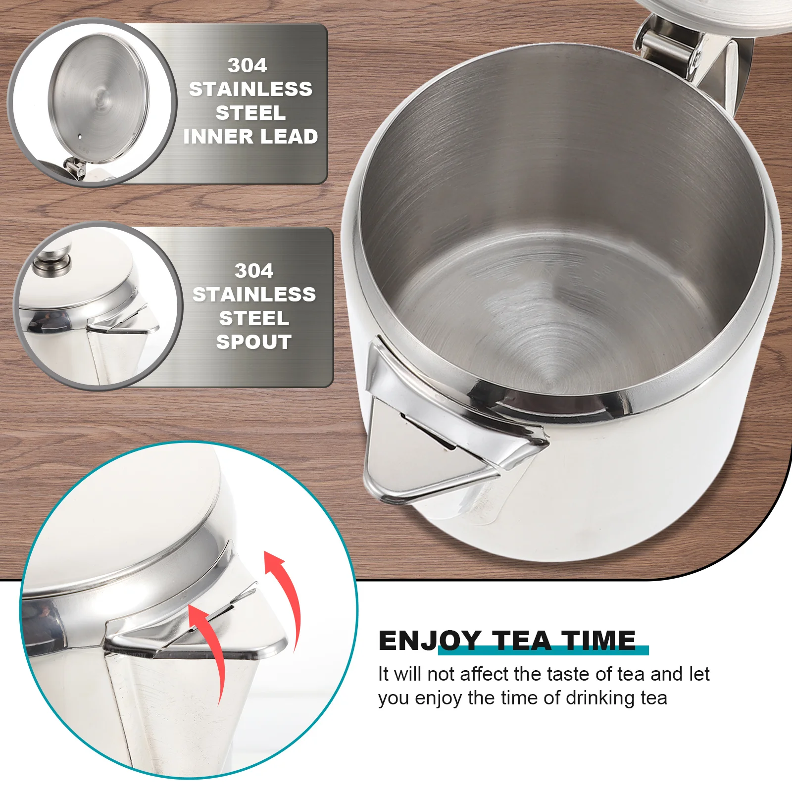

Thickened Stainless Steel Kettle Household Water Boiling Pot For Tea Coffee Oatmeal Soup Multipurpose Heating Use