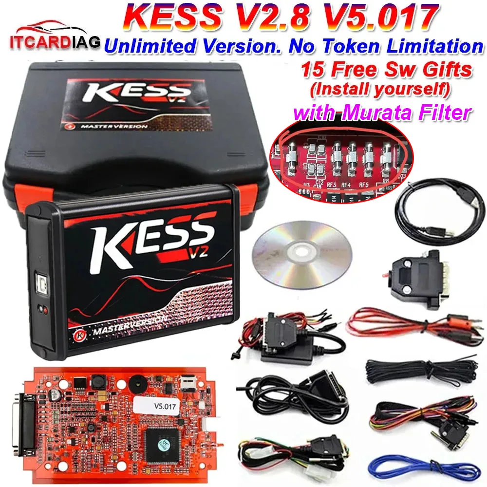 

Kess V2 V5.017 Online 2.80 EU Red For Ktag V7.020 ECU Programmer with Toolbox OBD2 Tuning Kit KTAG V7.020 Support Car Truck