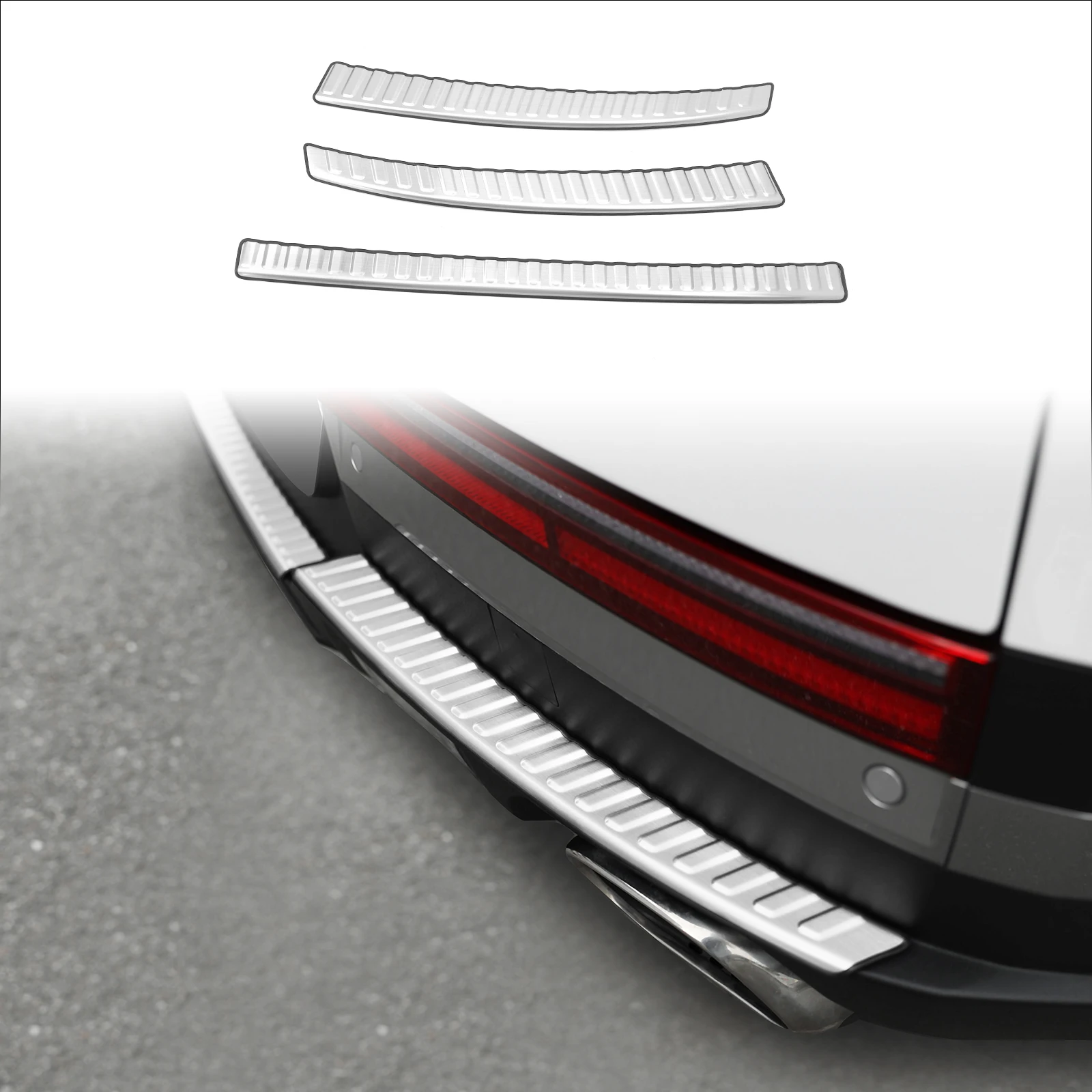 

Серебристый для Hyundai Santa Fe MX5, задний бампер из нержавеющей стали, декоративная крышка, автомобильный внешний стиль, ремонт