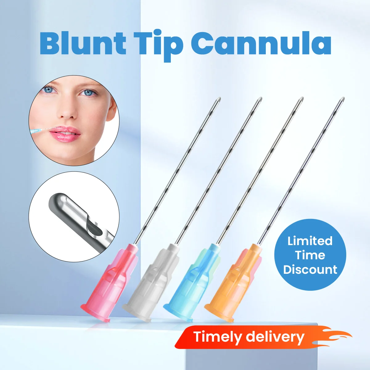 ปราศจากเชื้อ 22G 50 มม.25G 50 มม.Micro BLUNT Cannula Disposable BLUNT TIP เข็มสแตนเลส Micro Cannula