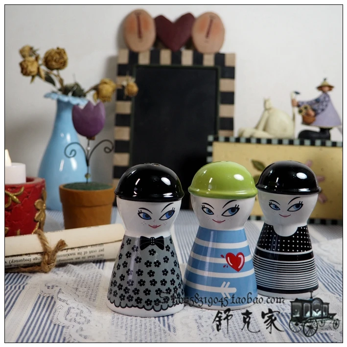 

Милые персонажи мультфильмов Ins Wind Fresh Fun, бутылка для приправ, банка для перца, керамический кухонный орнамент, украшение для домашней столешницы