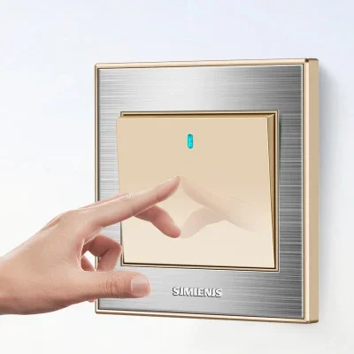 

1 2 3 4 gang 1 2way Type 86 wall Champagne gold switch panel Stainless steel Wire drawing Power supply socket with led 3 5 hole
