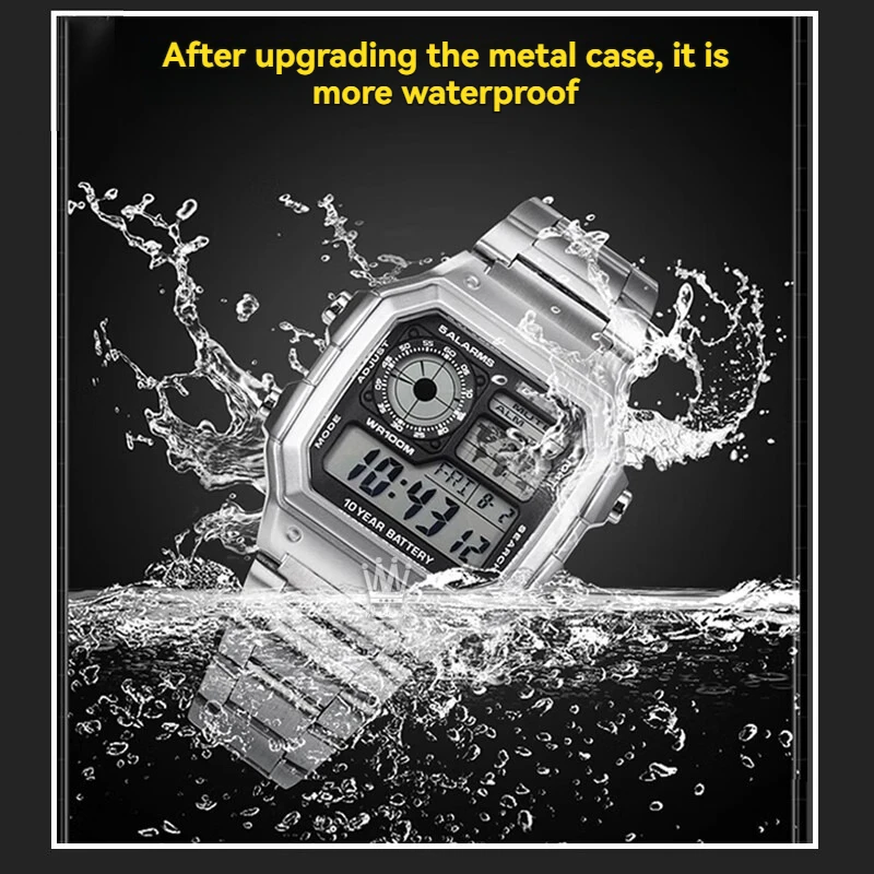 Shenyu Precision Stainless Steel Metal Case For Casio Retro Square 3299 AE-1200 1300 Watch case Stainless Steel Bezel Mod Case