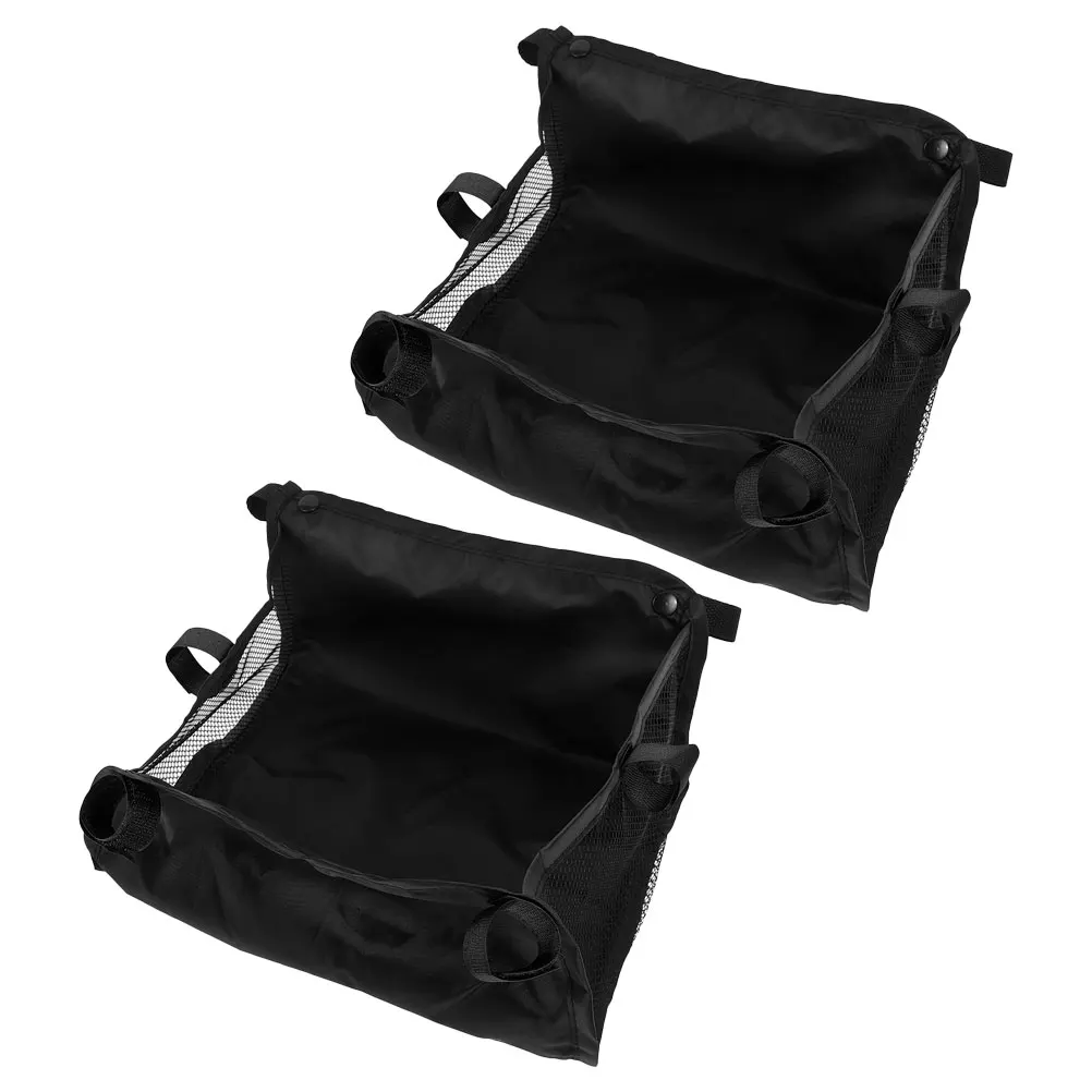 

2 Pcs Storage Bag Baby Pram Basket Bags Stroller Organizer Black Bottles Container