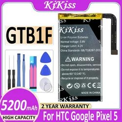 5200mAh KiKiss GTB1F Battery for Google Pixel 5 Pixel5 Mobile Phone Batteries + Free Tools