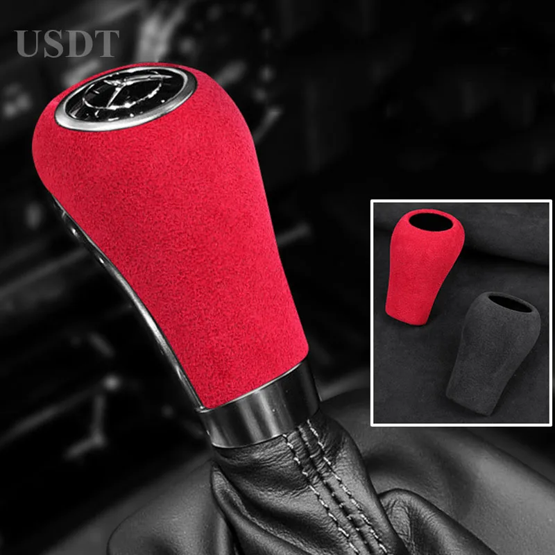 

For Mercedes Benz C E A G Class GLS GLK 2013 2012 2011 2009 2008 2006 2004 Leather Car Gear Shift Knob Cover Suede Gears Cap Mat