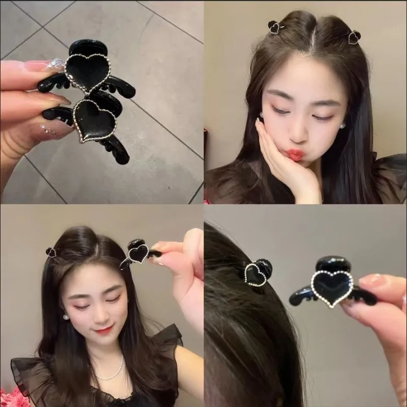 Jepit Rambut Mini Bentuk Hati Gaya Baru Jepit Rambut Putri Jepit Hiu untuk Menata Poni dan Rambut yang Mengembang