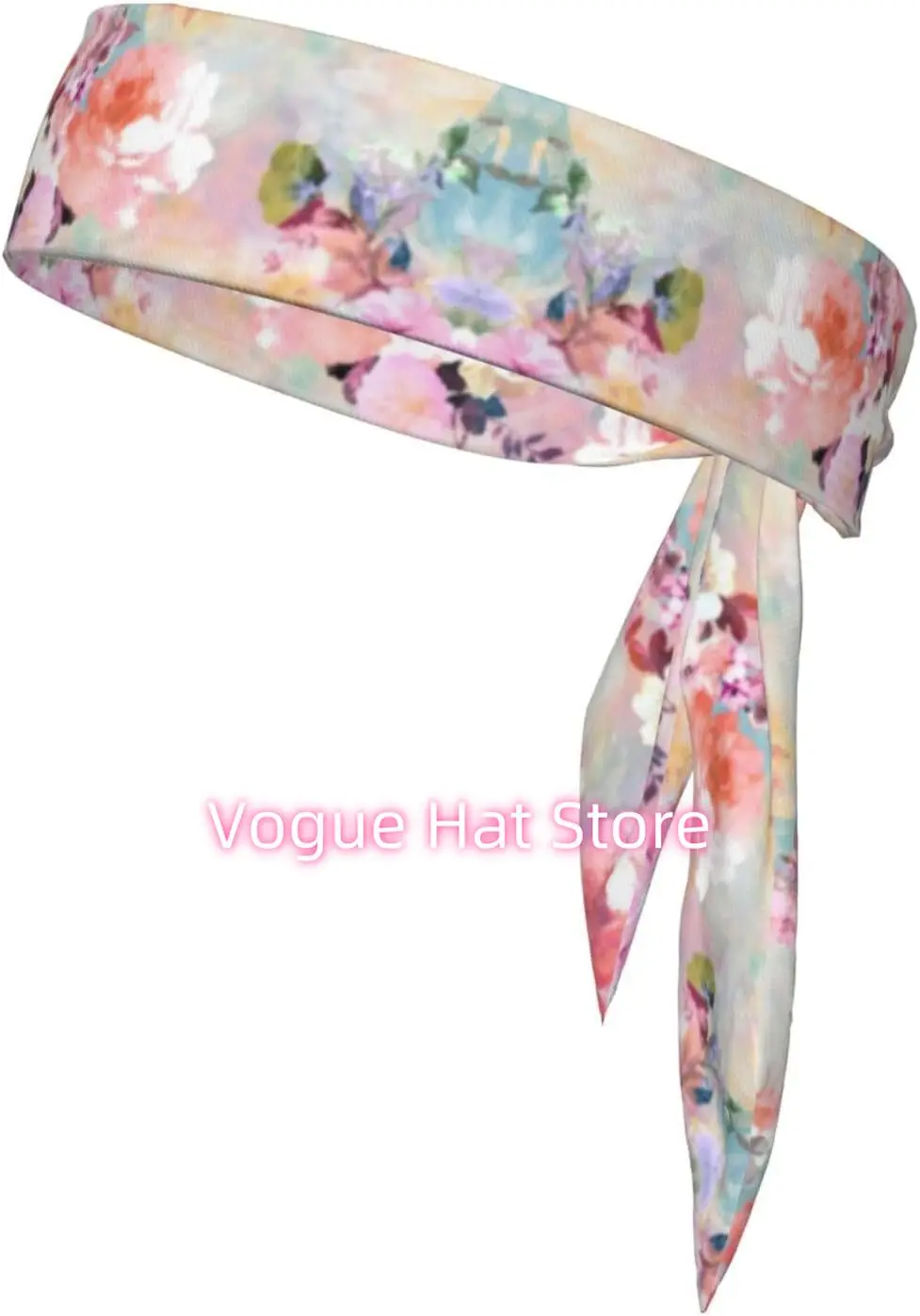 

Watercolor Pink Flowers Pattern Sports Head Tie Headbands for Men Women Boy and Girl Sports Sweatbands for Running Basketball