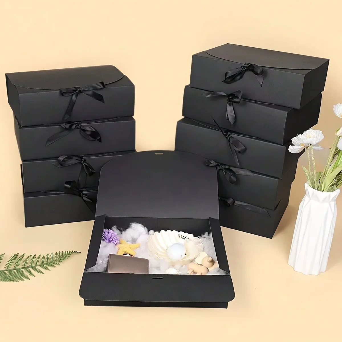 

10pcs-Packaging and Display Watch Boxes Gifts Black Boxes Paper Decorative Bracelet Boxes Paper Jewellery Accessories